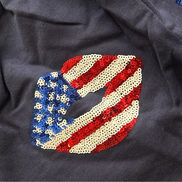 FANTASTIC FAWN patriotic sequin lips shorts S M L - Picture 7 of 7